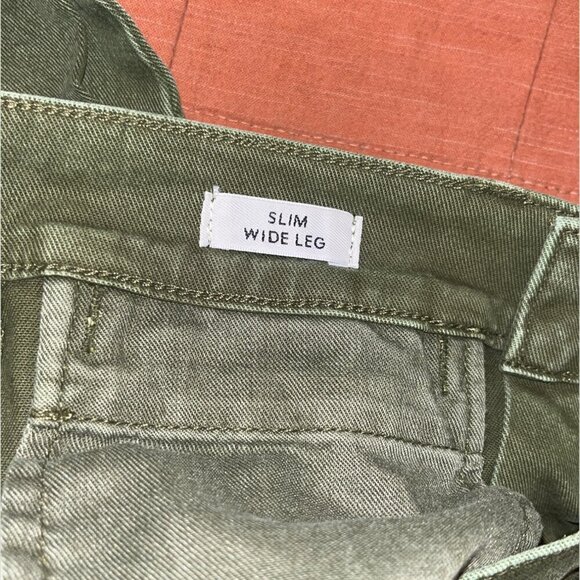 NWT J.Crew Size 27p Garment-Dyed Slim Wide Leg Jean Green SP' 2021 AV814 - Picture 11 of 14